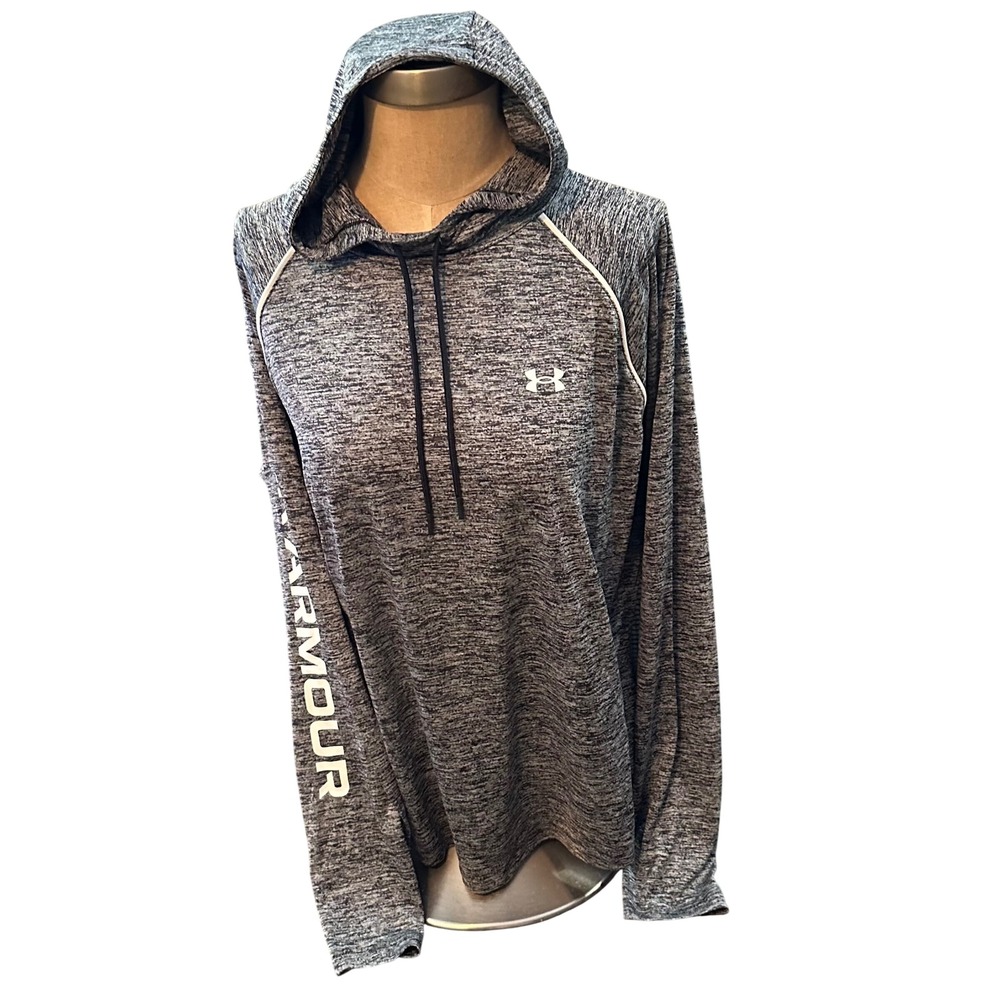 Women's Under Armour HeatGear Grey Heathered Hoodie Size XL Long Sleeve Shirt